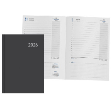 AGENDA JODSI 1DP 145x220 NEGRE (PAPER BLANC) CATALA ANY 2024
