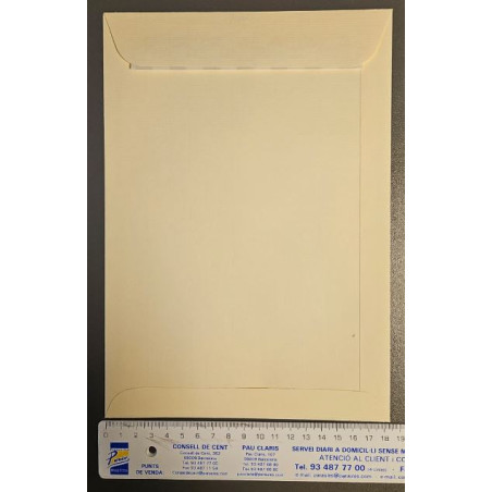 BOSSA BLANCA 184x261 VERJURADO CREMA 1/4 PROL (100u) UNI/GALGO 0