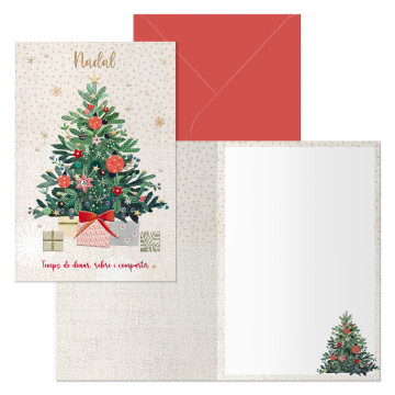 CHRISTMA 115x170 RELLEU METALIC DEER 300gr. + SOBRE ANGLES