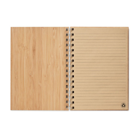 CUAD. ESP. FUSTA A5 BAMBU 70f RATLLAT PAPER KRAFT RECICLAT