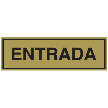 SENYAL EVACUACIO "ENTRADA" 165x045 ALUMINI DAURAT estandar