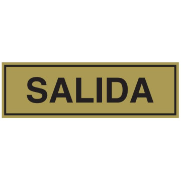 SENYAL EVACUACIO "SALIDA" 165x045 ALUMINI DAURAT estandar