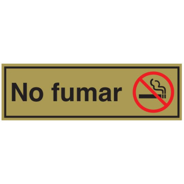 SENYAL INFORMACIO "NO FUMAR" 175x055 ALUMINI DAURAT estandar