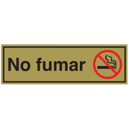 SENYAL INFORMACIO "NO FUMAR" 175x055 ALUMINI DAURAT estandar