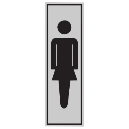SENYAL INFORMACIO WC DONA 055x175 ALUMINI estandar