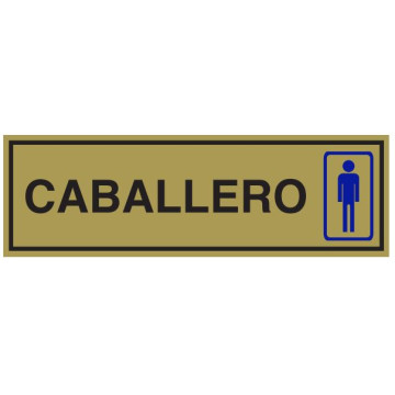 SENYAL INFORMACIO WC HOME "CABALLERO" 175x055 ALUMINI DAURAT est