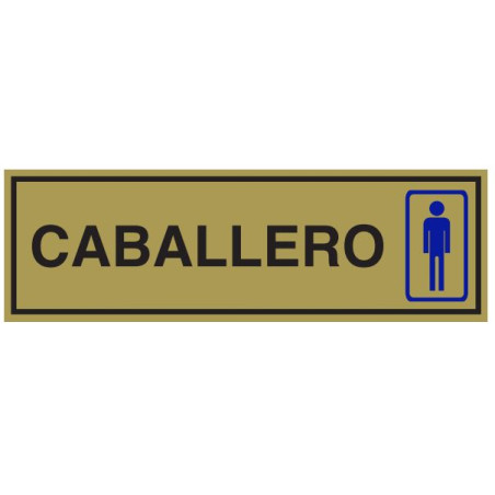 SENYAL INFORMACIO WC HOME "CABALLERO" 175x055 ALUMINI DAURAT est