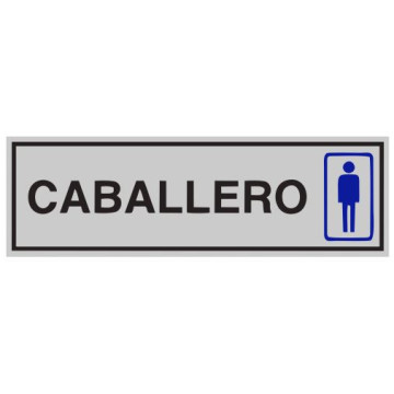 SENYAL INFORMACIO WC HOME "CABALLERO" 175x055 ALUMINI estandar