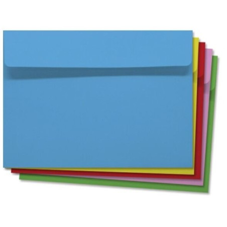 SOBRE COLOR 120x165 ASSORTITS (GROC,VERD,ROSA,BLAU,VERMELL) (15u