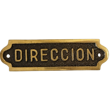 SENYAL INFORMACIO "DIRECCION" 140x040mm FUNDICIO BRONZE
