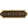SENYAL INFORMACIO "DIRECCION" 140x040mm FUNDICIO BRONZE