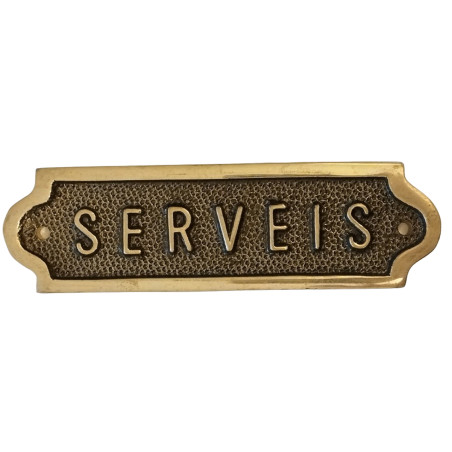 SENYAL INFORMACIO WC "SERVEIS" 140x040mm FUNDICIO BRONZE
