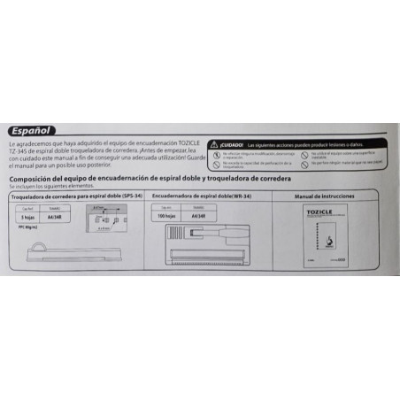 ENCUADERNADORA WIRE-O CARL TZ34S