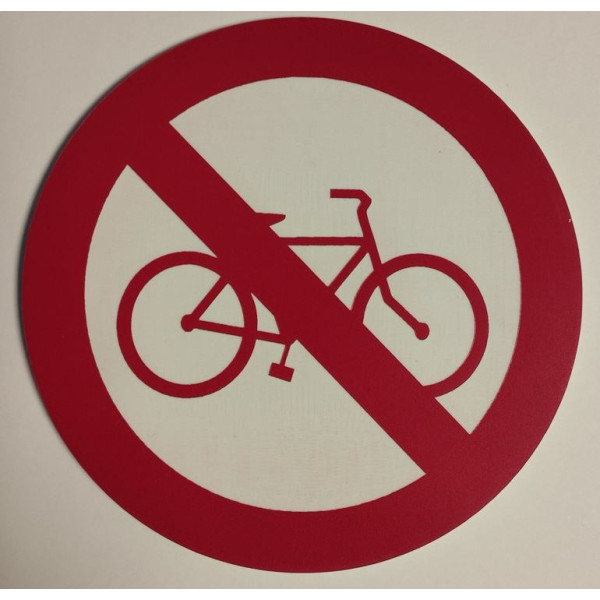 SENYAL PROHIBICIO ENTRAR BICICLETA/BICICLETES 080mm RODONA PVC SENYAL PROHIBICIO ENTRAR BICICLETA/BICICLETES 080mm RODONA PVC