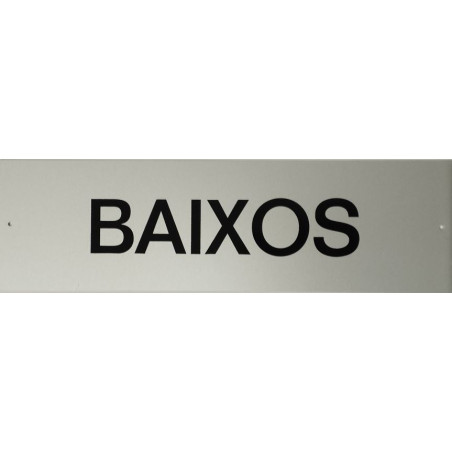 PLACA PISOS ALUMINI PLATA "BAIXOS" 330x095