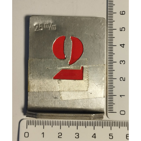 PLANTILLA NUMEROS/LLETRES ZINC 15/20/25/30/35/40/50/55/60/65MM