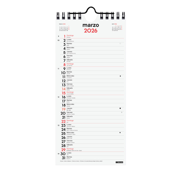 CALENDARI PARED ESP. M/V 110x2300 APU. SP FINOCAM AÑO 2025