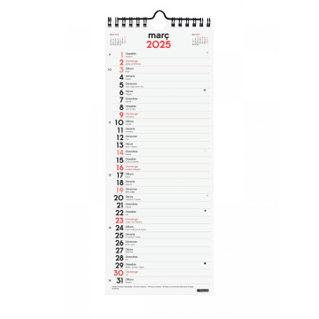 CALENDARI PARED ESP. M/V 130x330 APU. CAT FINOCAM ANY 2025