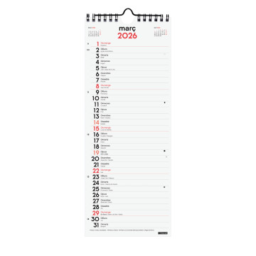 CALENDARI PARED ESP. M/V 130x330 APU. CAT FINOCAM ANY 2025