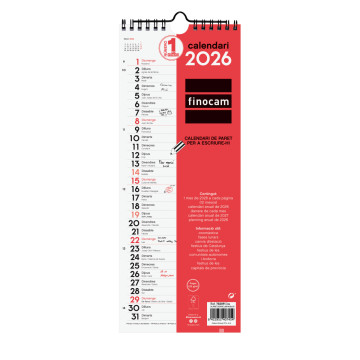 CALENDARI PARED ESP. M/V 130x330 APU. CAT FINOCAM ANY 2025 2