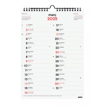 CALENDARI PARED ESP. M/V 210x300 APU. CAT FINOCAM ANY 2025