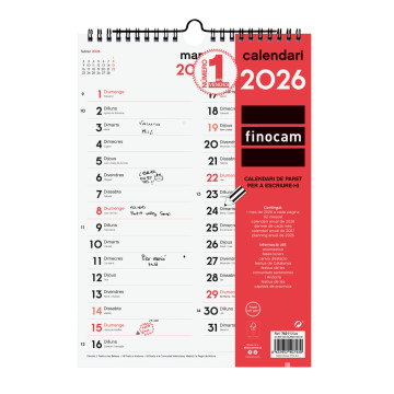 CALENDARI PARED ESP. M/V 210x300 APU. CAT FINOCAM ANY 2025 2