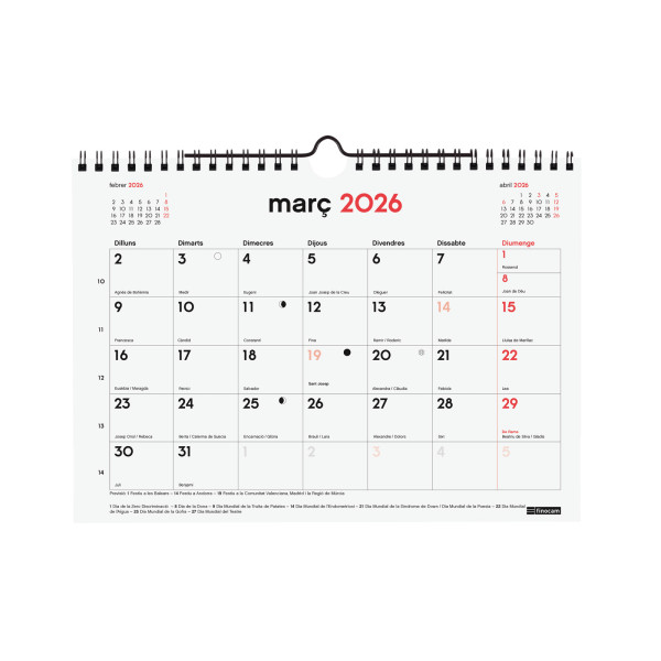 CALENDARI PARED ESP. M/V 210x150 CAT 16m ANY 2025 CALENDARI PARED ESP. M/V 210x150 CAT 16m ANY 2025