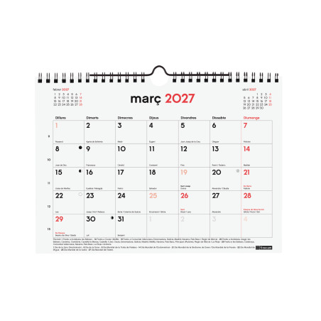 CALENDARI PARED ESP. M/V 210x150 CAT 16m ANY 2025