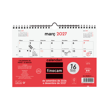 CALENDARI PARED ESP. M/V 210x150 CAT 16m ANY 2025