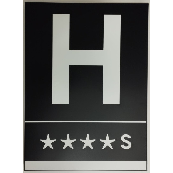 PLACA GRABADA ALUMINI 220X300X20 HOTEL/HOSTAL NEGRE/BLANC homolo PLACA GRABADA ALUMINI 220X300X20 HOTEL/HOSTAL NEGRE/BLANC homolo