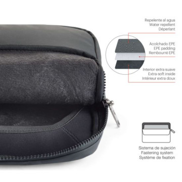 FUNDA TABLET / PORTATIL 13" MIQUEL RIUS TELA IMPERMEABLE NEGRE