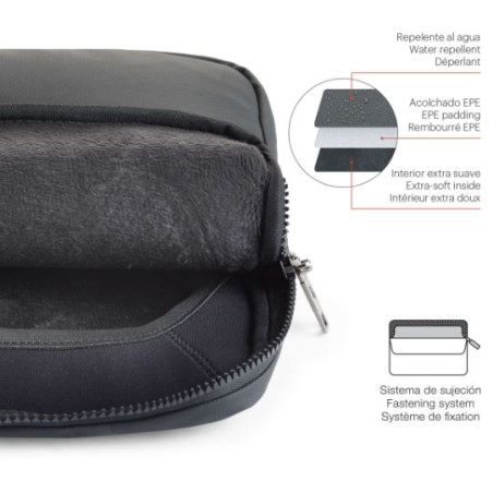 FUNDA TABLET / PORTATIL 15" MIQUEL RIUS TELA IMPERMEABLE NEGRE