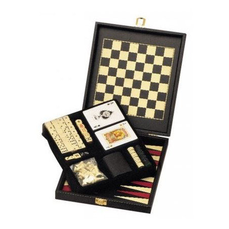 JOC DIDACTIC 7 EN 1 ESCACS / BACK GAMON / DOMINO / CARTES / DAUS
