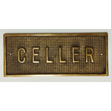 SENYAL INFORMACIO "CELLER" 200x080mm FUNDICIO BRONZE