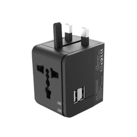 ADAPTADOR ENDOLL CORRENT + 2 USB (150 PAISOS) VIATGE
