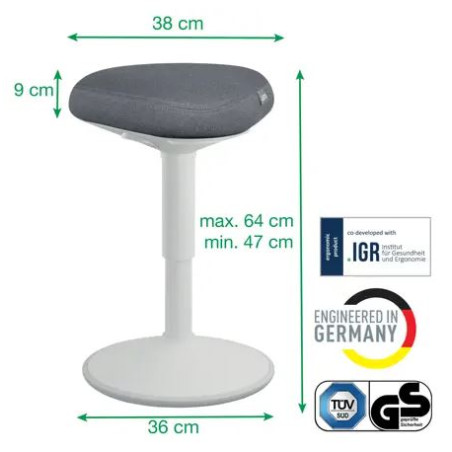 TABURETE ERGONOMICO LEITZ ACTIVE GRIS