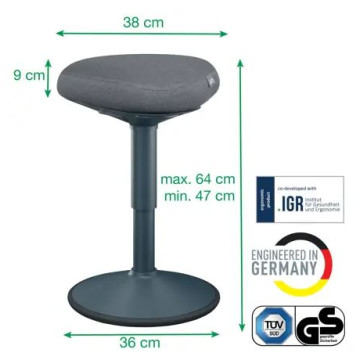 TAMBORET ERGONOMICO LEITZ ACTIVE NEGRE (GRIS FOSC) TABURETE