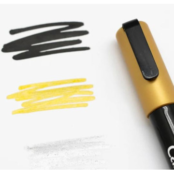 RET. TIPUS POSCA PINTURA 2 mm PC5M  4 COLORS (NEGRE/BLANC/PLATA/