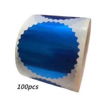 ETIQUETA BLAU RODONA 50mm IDEAL SEGELL SEC  (100u.)
