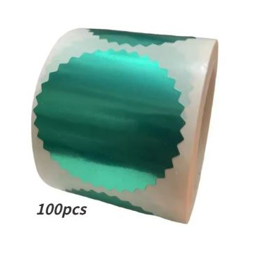 ETIQUETA VERDA RODONA 50mm IDEAL SEGELL SEC  (100u.)