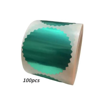 ETIQUETA VERDA RODONA 50mm IDEAL SEGELL SEC  (100u.)