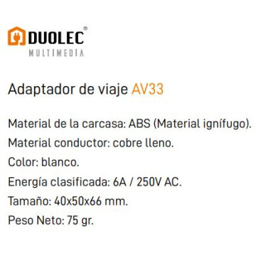 ADAPTADOR ENDOLL CORRENT INTERNACIONAL MULTIPLE 150 paisos