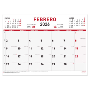 CALENDARI FALDILLA M/V 430x310 APU.SP (MYRGA 1545) AÑO 2026
