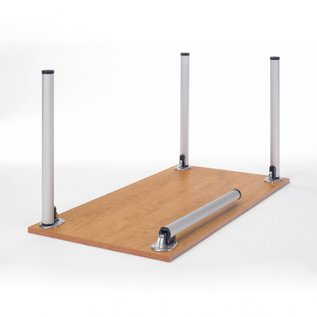 Juego de 4 patas plegables grises con nivelador.