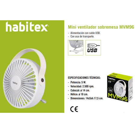 VENTILADOR SOBRETAULA ULTRASILENCIOS 5W (CONEXIO USB)