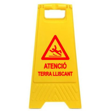 SENYAL INFORMACIO "PRECAUCIO TERRA MULLAT" 340 x 300 x 600