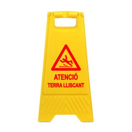 SENYAL INFORMACIO "PRECAUCIO TERRA MULLAT" 340 x 300 x 600