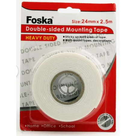 CINTA ADH. DOBLE CARA FOAM 24mm x 2,5m ACOIXINADA