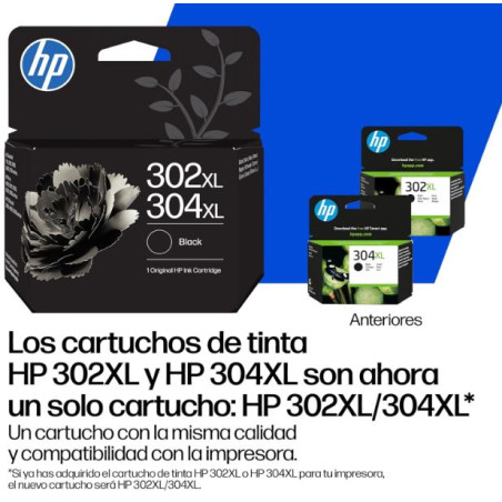 CARTUTX H.P. (B7RT9AE LS1) (302XL/304XL) NEGRE 300f (FU68AE/N9K0