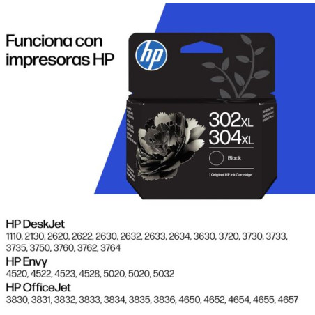 CARTUTX H.P. (B7RT9AE LS1) (302XL/304XL) NEGRE 300f (FU68AE/N9K0